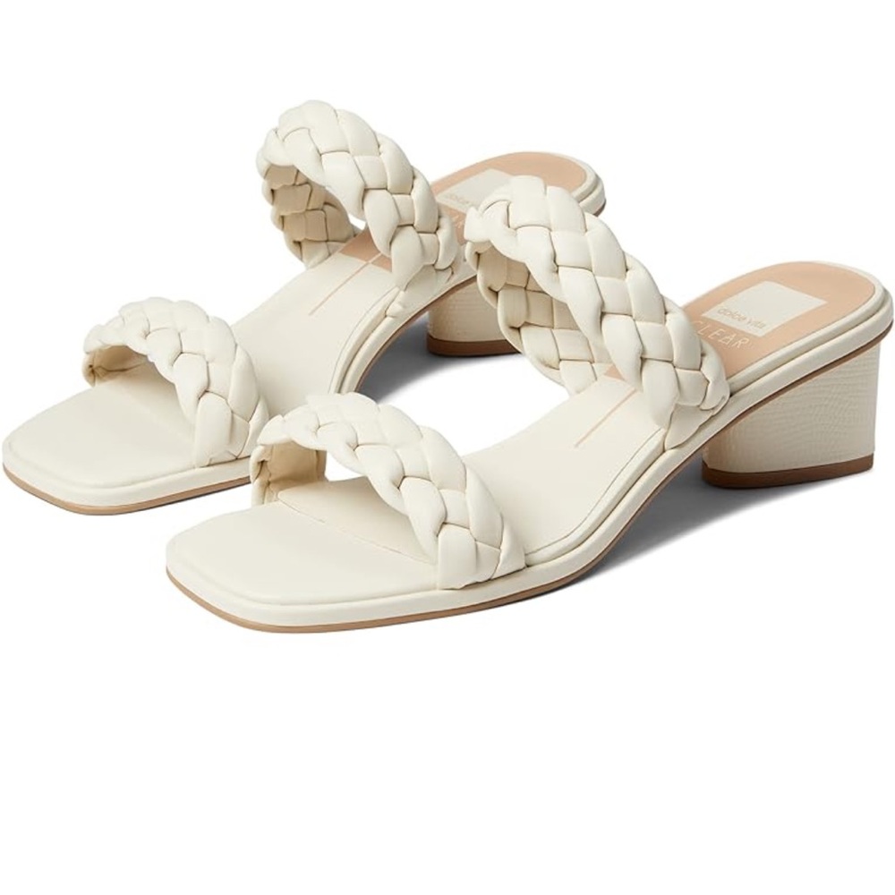 Dolce Vita White Braided Heels